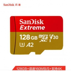 闪迪（SanDisk）128GB TF（MicroSD）存储卡 U3 V30 C10 4K A2 至尊极速移动版内存卡 读速160MB/s